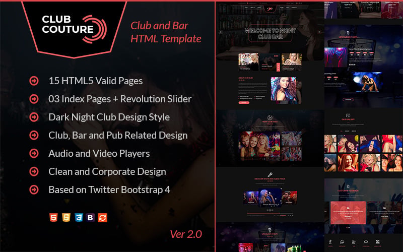 Club Couture - Night Club HTML Website Template Club Couture - Night Club HTML Website Template