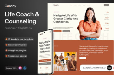Coachy - Life Coach & Counseling Elementor Template Kit