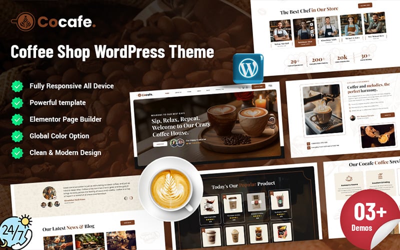 Cocafa - Coffee Shop WordPress Theme Cocafa - Coffee Shop WordPress Theme