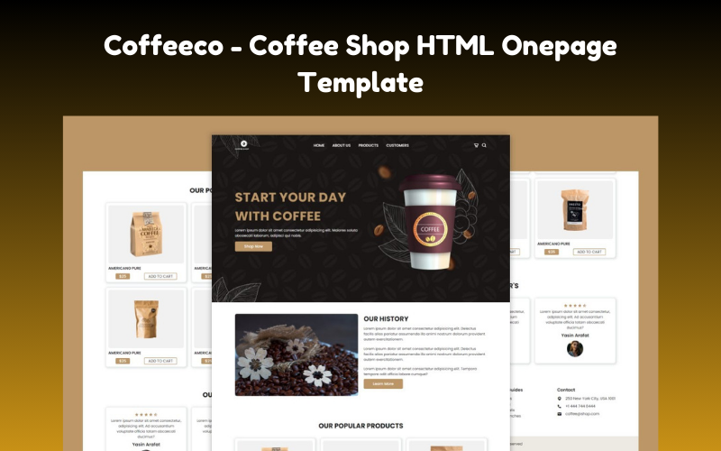 Coffeeco – Coffe Shop HTML Onepage Template Coffeeco – Coffe Shop HTML Onepage Template