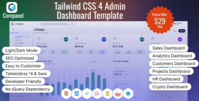 Corepanel - Tailwind CSS 4 Admin Dashboard Template