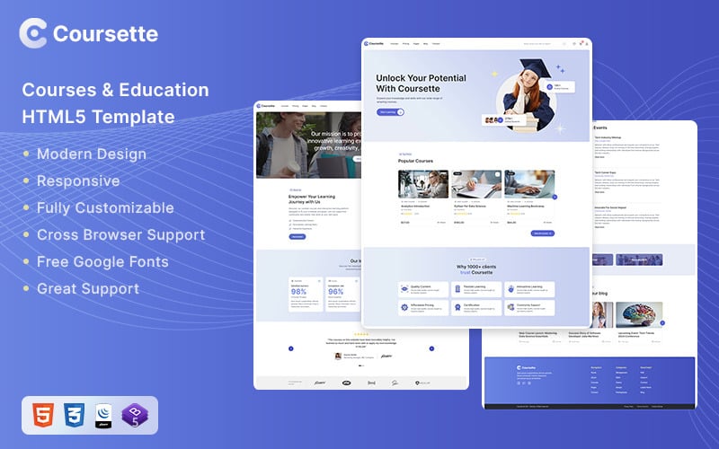Coursette - Courses & Education HTML Template Coursette - Courses & Education HTML Template