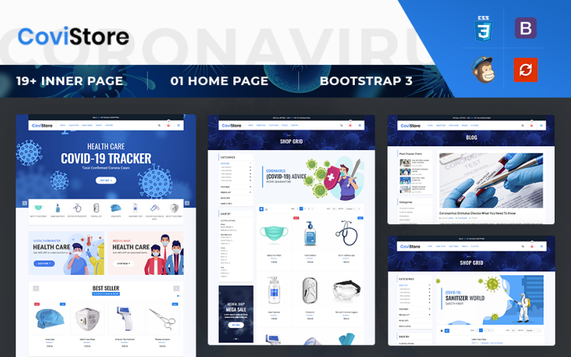 CoviStore - Medical Store E commerce Website Template CoviStore - Medical Store E commerce Website Template