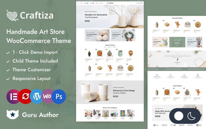 Craftiza - Art Craft and Home Decor Store Elementor WooCommerce Responsive Theme Craftiza - Art Craft and Home Decor Store Elementor WooCommerce Responsive Theme