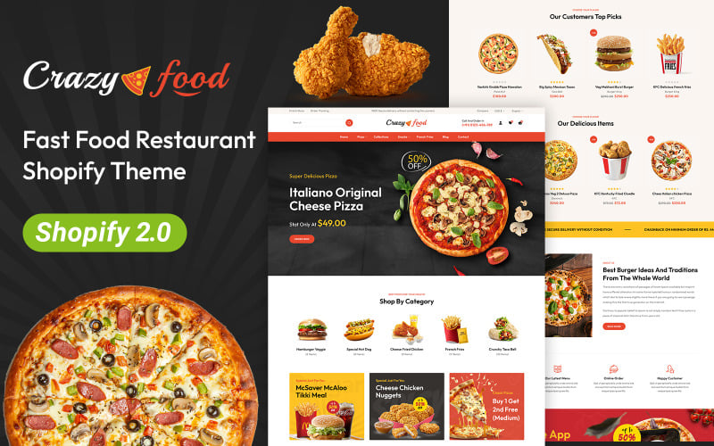 Crazyfood - Fast Food Restaurant Store Shopify 2.0 Responsive Theme Crazyfood - Fast Food Restaurant Store Shopify 2.0 Responsive Theme