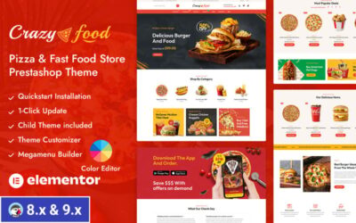 Crazyfood - Pizza and Fast Food Store PrestaShop Responsive Theme