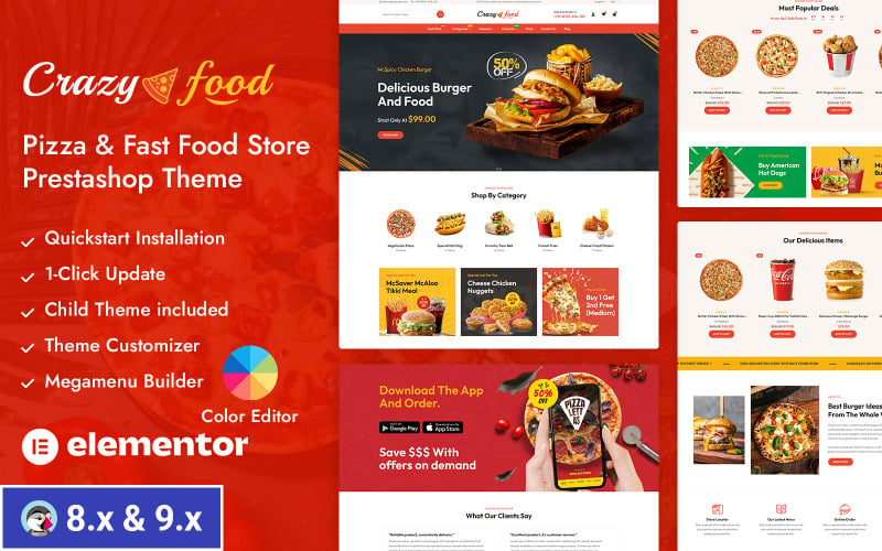 Crazyfood - Pizza and Fast Food Store PrestaShop Responsive Theme Crazyfood - Pizza and Fast Food Store PrestaShop Responsive Theme