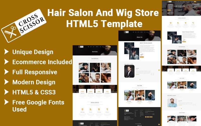 Cross Scissor - Hair Salon And Wig Store HTML5 Template Cross Scissor - Hair Salon And Wig Store HTML5 Template