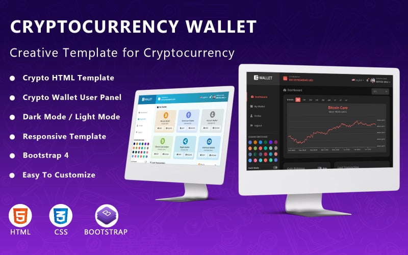 Cryptocurrency Wallet Website Template - HTML5 Cryptocurrency Wallet Website Template - HTML5