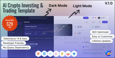 CryptoPilot - AI Crypto Investing & Trading Dashboard HTML Template