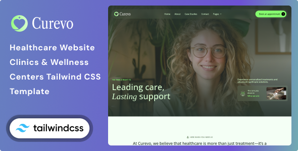 Curevo - Healthcare Website Clinics & Wellness Centers Tailwind CSS 4 Template Curevo - Healthcare Website Clinics & Wellness Centers Tailwind CSS 4 Template
