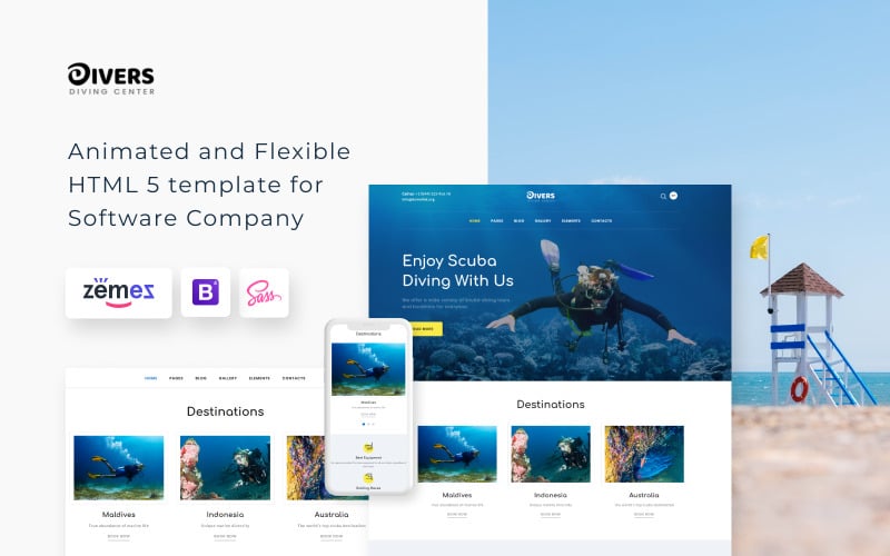Divers - Diving Center Multipage Classic HTML Website Template Divers - Diving Center Multipage Classic HTML Website Template