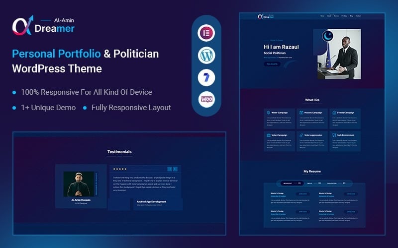 Dreamer – Personal Portfolio & Politician WordPress Theme Dreamer – Personal Portfolio & Politician WordPress Theme