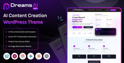 Dreams AI Agent - AI Content, Flyer, PPT, Social Poster Creation WordPress Theme