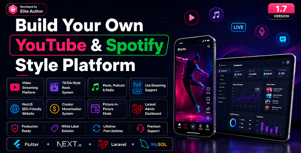 DTTube – Video, Reels, Music, Podcast & Live Streaming Flutter App + NextJS Website + Laravel Admin DTTube – Video, Reels, Music, Podcast & Live Streaming Flutter App + NextJS Website + Laravel Admin