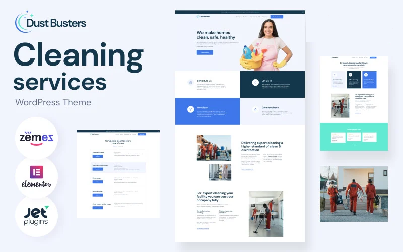 Dust Busters - Cleaning Services WordPress Theme for House Cleaning Website Dust Busters - Cleaning Services WordPress Theme for House Cleaning Website