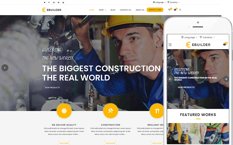 eBuilder - Construction and Builder WooCommerce Theme eBuilder - Construction and Builder WooCommerce Theme