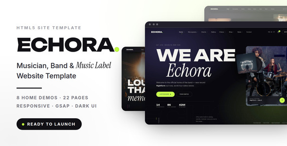 Echora - Music Band, Musician & DJ HTML Template Echora - Music Band, Musician & DJ HTML Template