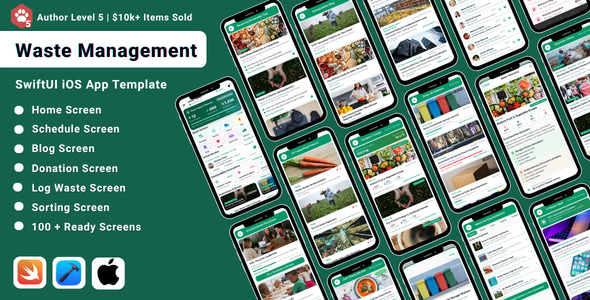 EcoSort | Waste Management and Recycling Tracker SwiftUI iOS App Template EcoSort | Waste Management and Recycling Tracker SwiftUI iOS App Template