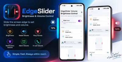 EdgeSlide | Volume Brightness Control Android App with Ads