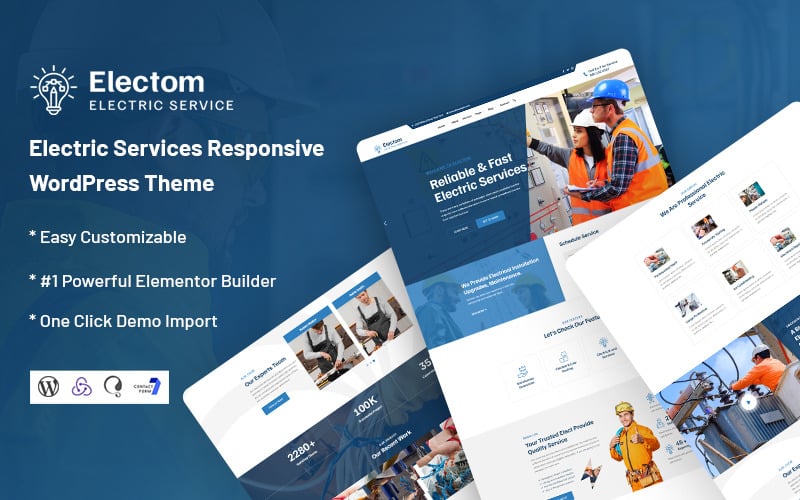 Electom - Electric Services WordPress Theme Electom - Electric Services WordPress Theme