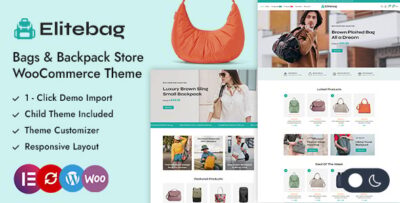 Elitebag - Online Bags & Fashion Store Elementor WooCommerce Theme