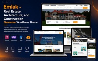 Emlak - Real Estate, Architecture, and Construction Elementor WordPress Theme