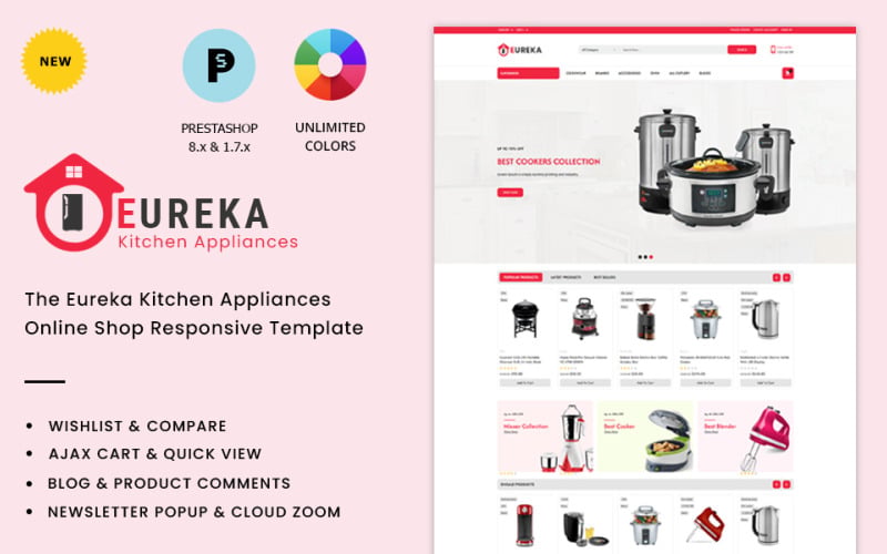 Eureka Multipurpose Kitchen Appliance Shop Template for PrestaShop Eureka Multipurpose Kitchen Appliance Shop Template for PrestaShop