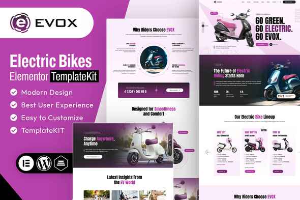 Evox - Electric Bikes Elementor Template Kit Evox - Electric Bikes Elementor Template Kit
