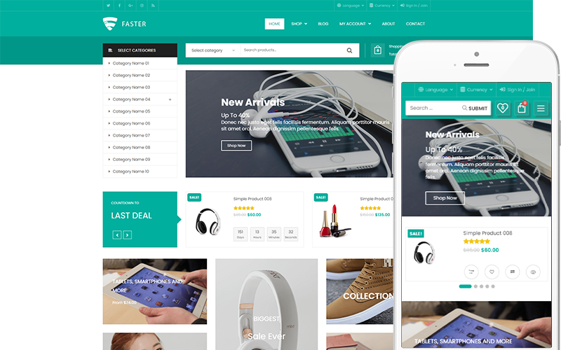 Faster - Multipurpose Theme WooCommerce Theme Faster - Multipurpose Theme WooCommerce Theme