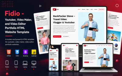 Fidio - Youtuber, Video Maker, and Video Editor Portfolio HTML Website Template