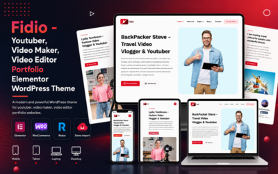 Fidio - Youtuber, Video Maker, Video Editor Portfolio Elementor WordPress Theme