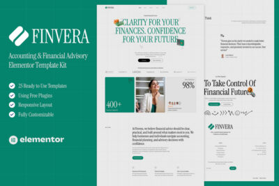 Finvera — Accounting & Financial Advisory Elementor Template Kit
