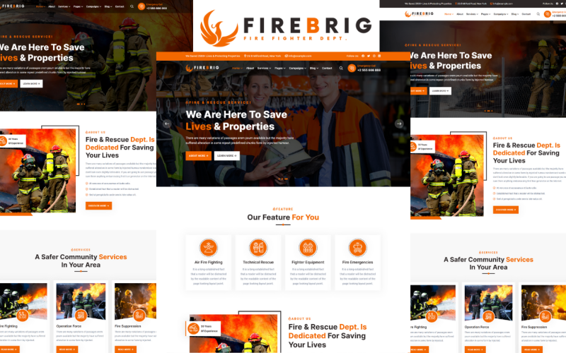 Firebrig - Fire Brigade And Fire Department HTML5 Template Firebrig - Fire Brigade And Fire Department HTML5 Template