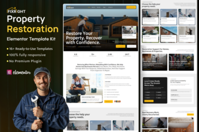 Fixright - Water Damage Fire & Mold Restoration Elementor Template Kit