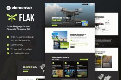 Flak - Drone Mapping Service Elementor Template Kit