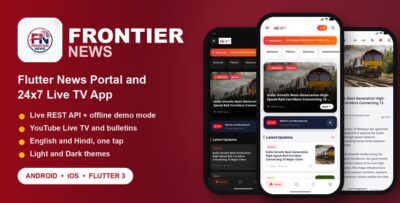 Frontier News | Flutter UI Pack with Live TV