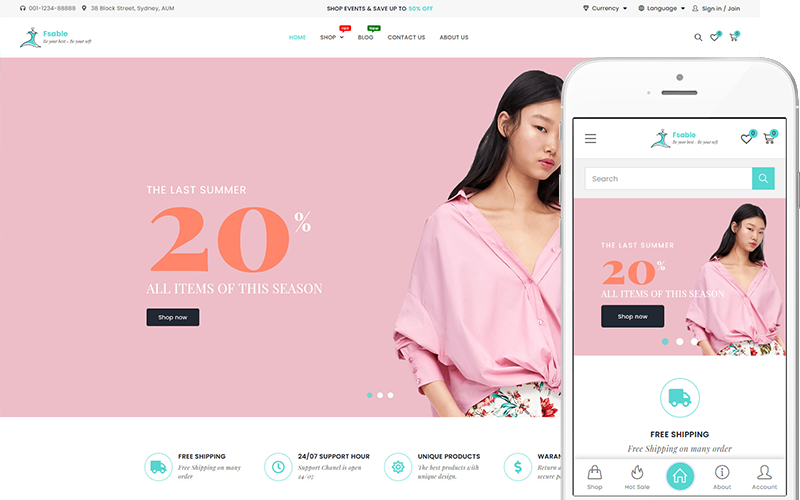 Fsable - Theme for Fashion & Clothing WooCommerce Theme Fsable - Theme for Fashion & Clothing WooCommerce Theme