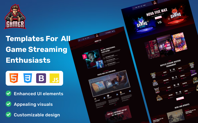 Gamer - eSports and Gaming HTML5 Template Gamer - eSports and Gaming HTML5 Template
