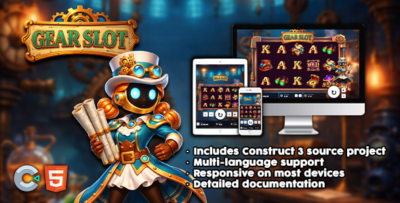 Gear Slot | Construct 3 | HTML5 Slot Game with Node.js Backend