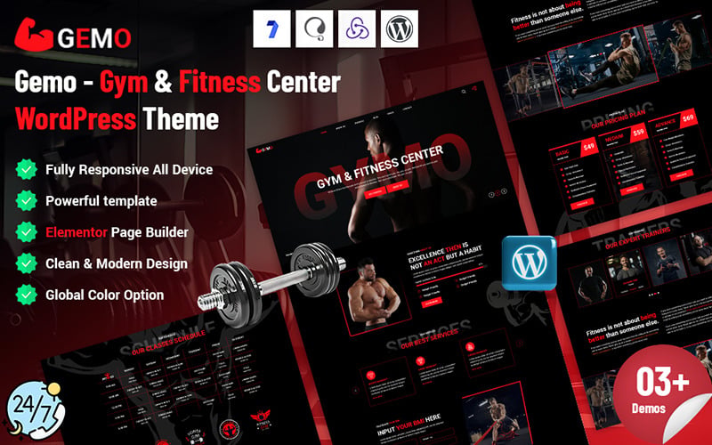 Gemo - Gym & Fitness Center WordPress Theme Gemo - Gym & Fitness Center WordPress Theme
