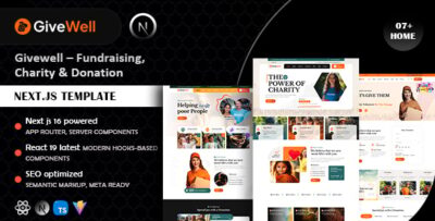 Givewell – Fundraising, Charity & Donation Next.js Template