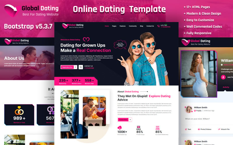 Global Dating - Dating Platform & Agency Clean Bootstrap HTML5 Multipurpose Website Template Global Dating - Dating Platform & Agency Clean Bootstrap HTML5 Multipurpose Website Template