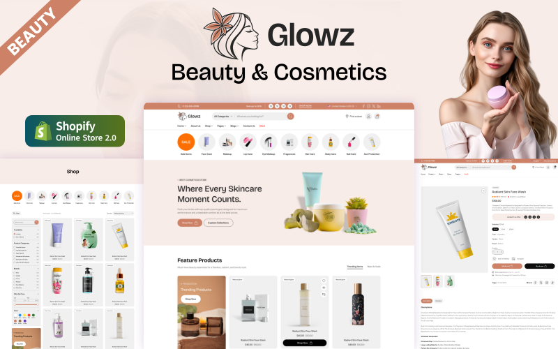 Glowz - Beauty and Cosmetics Store Shopify theme Glowz - Beauty and Cosmetics Store Shopify theme