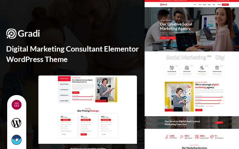 Gradi - Digital Marketing Consultant Elementor WordPress Theme Gradi - Digital Marketing Consultant Elementor WordPress Theme
