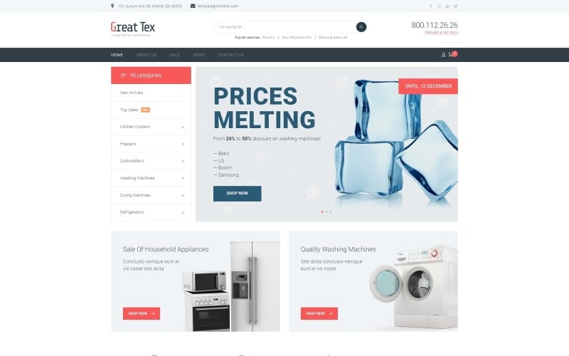 Great Tex - Home Appliances Online Store Multipurpose Clean Elementor WooCommerce Theme Great Tex - Home Appliances Online Store Multipurpose Clean Elementor WooCommerce Theme