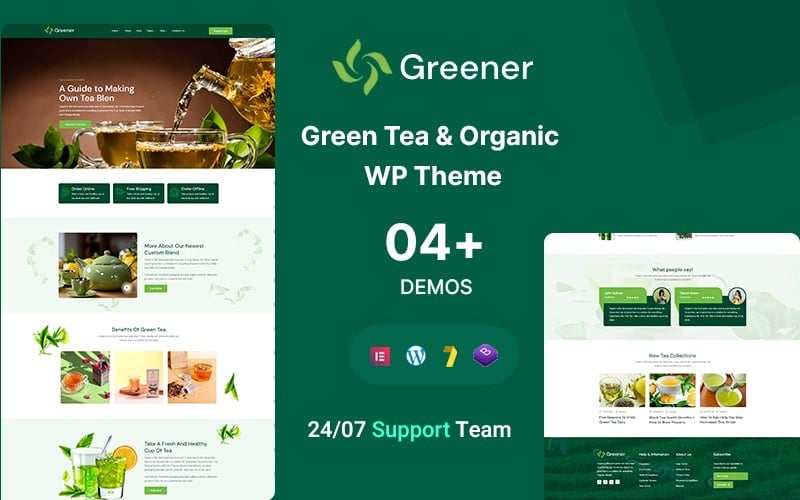 Greener – Green Tea and Organic Company WordPress Theme Greener – Green Tea and Organic Company WordPress Theme