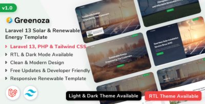 Greenoza - Laravel 13 Solar & Renewable Energy Template