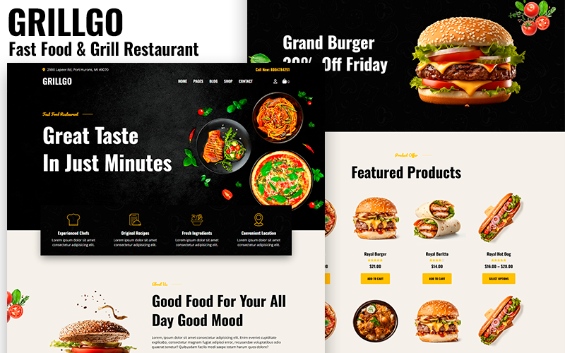 Grillgo - Fast Food & Grill Restaurant Woocommerce Theme Grillgo - Fast Food & Grill Restaurant Woocommerce Theme