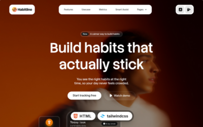 Habitline - Mobile App & SaaS Landing Page Tailwind CSS 4 HTML Template